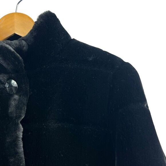 Neiman Marcus Vintage Black Faux Fur Swing Coat Size S - Picture 3 of 12